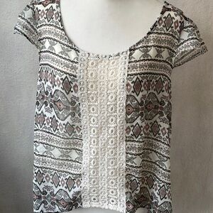 Wallflower sheer cap sleeve top